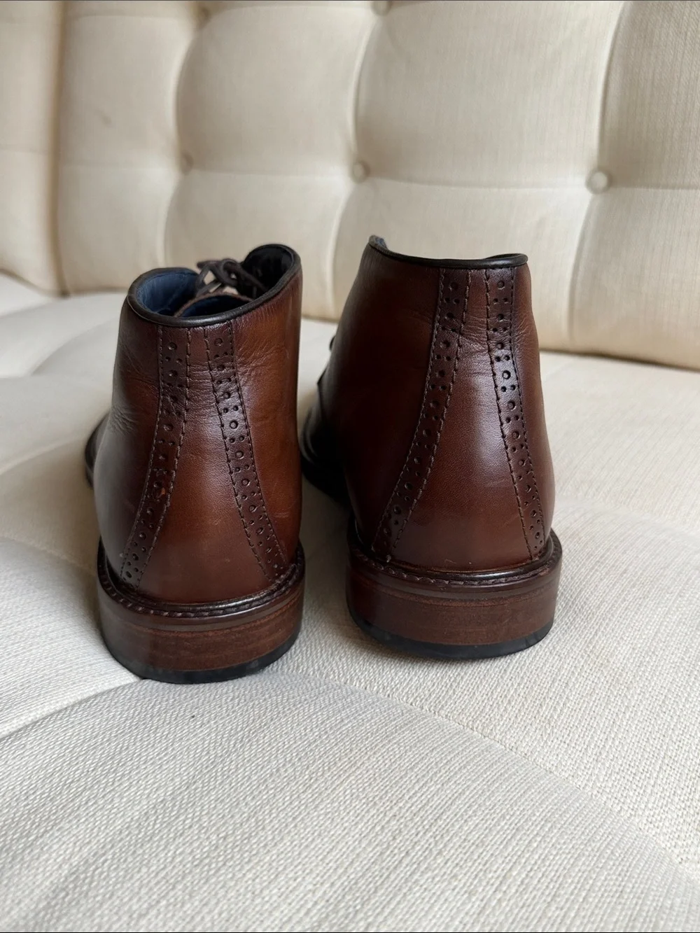 Johnston & Murphy XC Flex Raleigh Chukka boots in brown tan full-grain leather 9